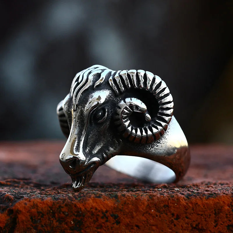 Stainless Steel Viking Skull Ring – Symbol of Power, Death, and Rebirth