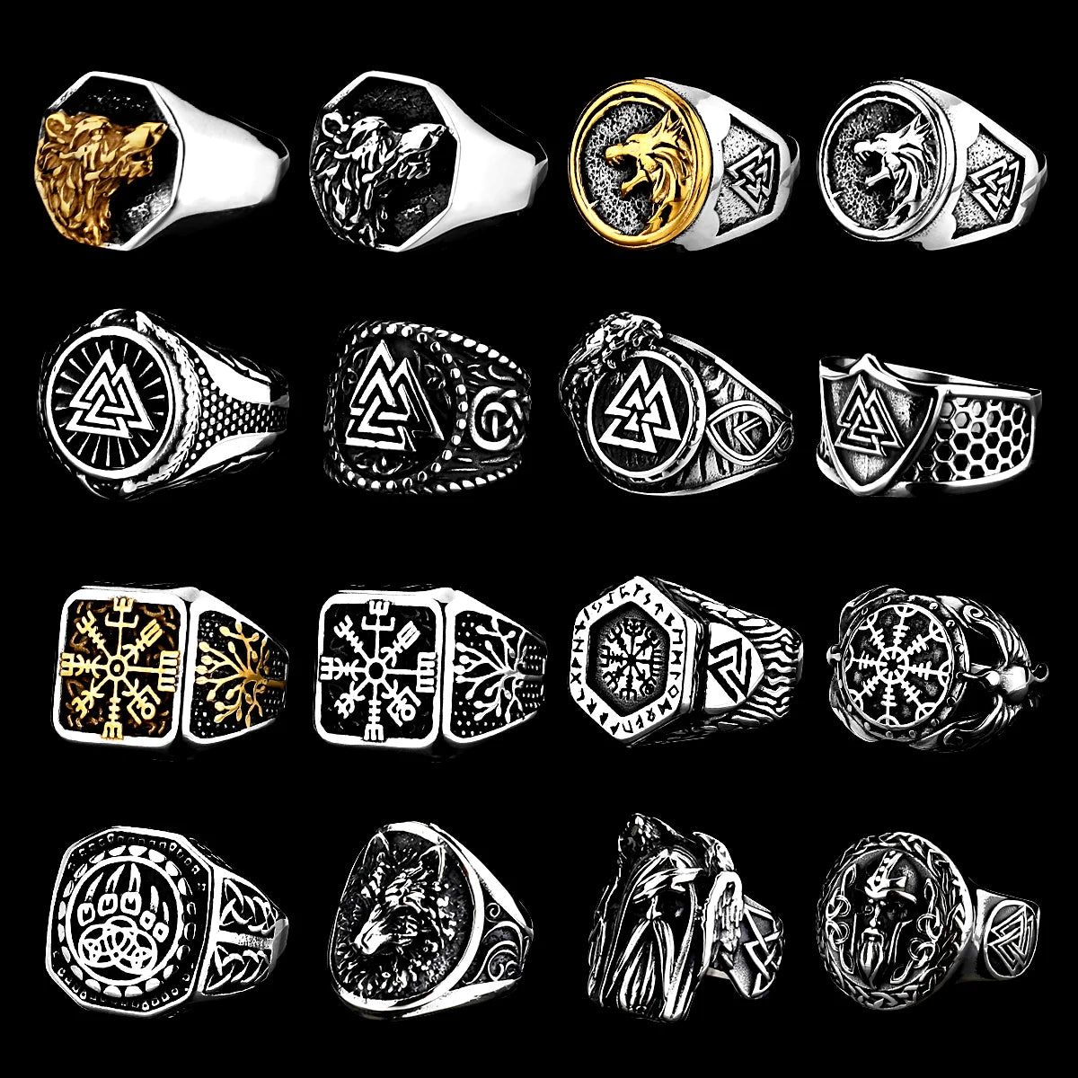 Nordic Viking Stainless Steel Rings - Odin's Shore