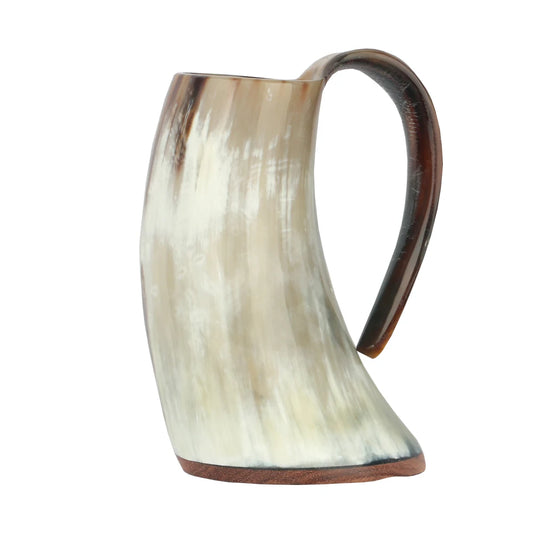 Natural Buffalo Horn Viking Mug – Handmade Norse Drinking Cup