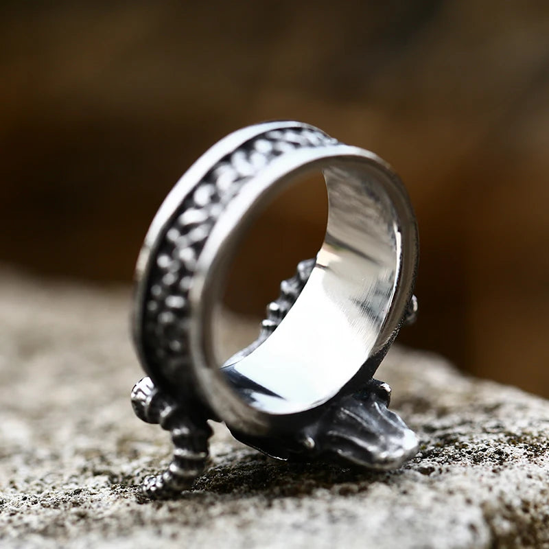 Stainless Steel Viking Skull Ring – Symbol of Power, Death, and Rebirth