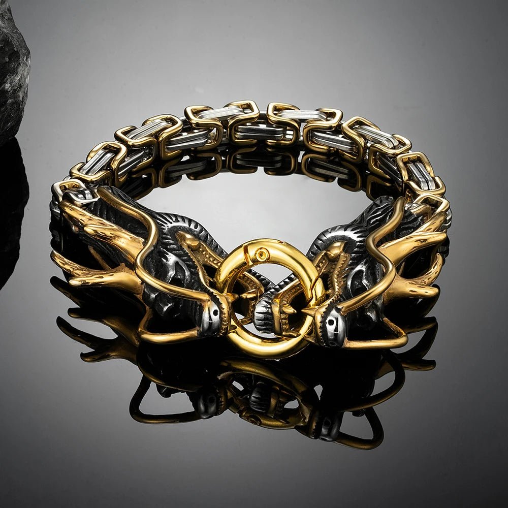 Dragon Fafnir Stainless Steel Bracelet - Odin's Shore