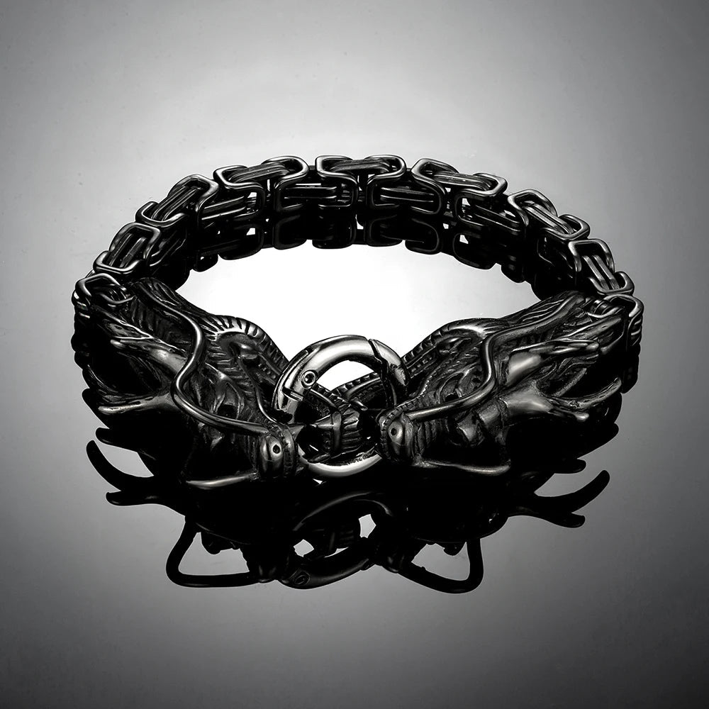 Dragon Fafnir Stainless Steel Bracelet - Odin's Shore