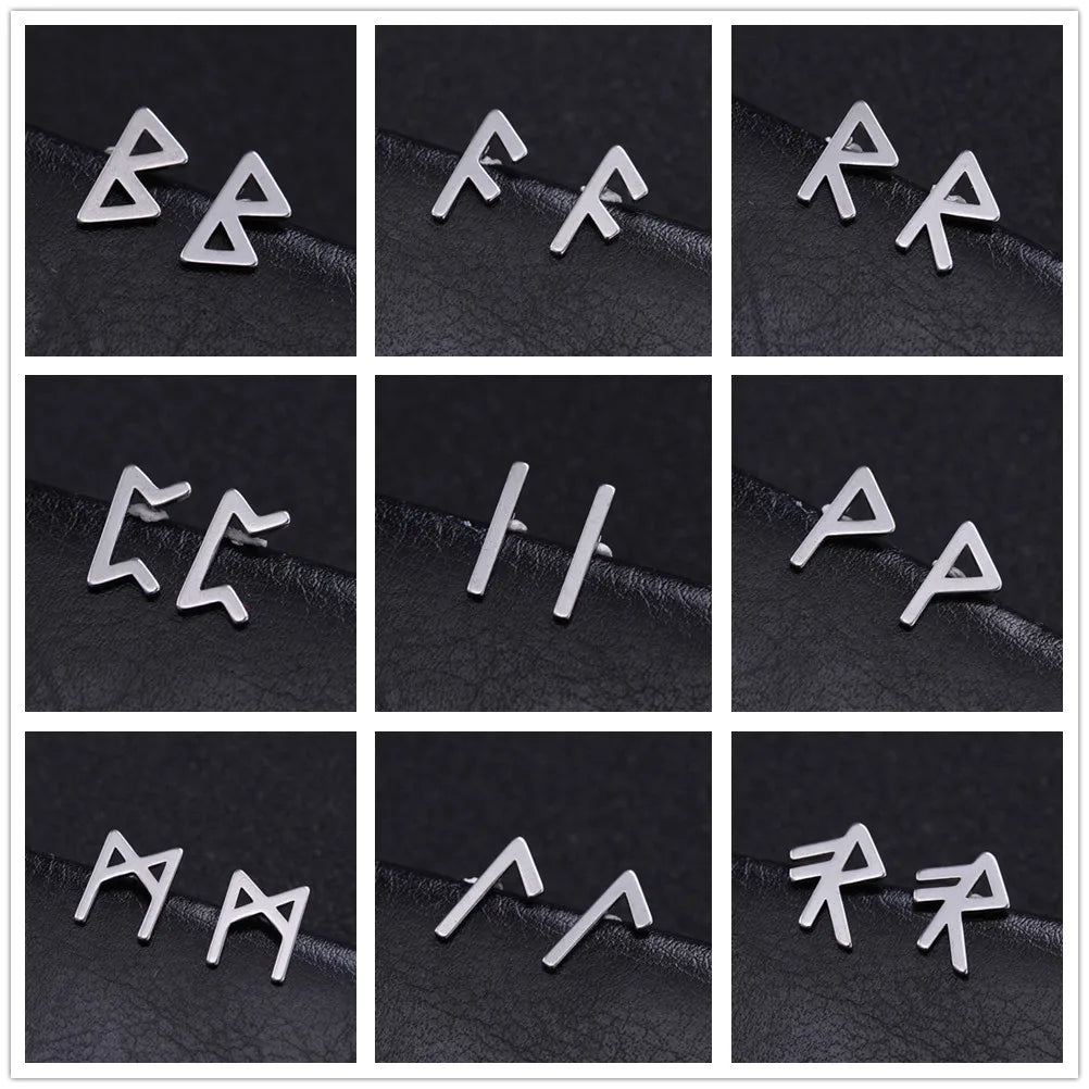 Nordic Runes Letter Earrings - Odin's Shore