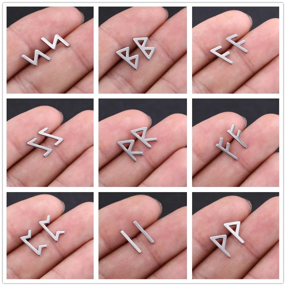 Nordic Runes Letter Earrings - Odin's Shore