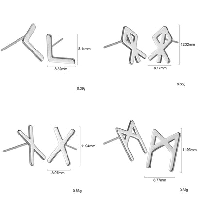 Nordic Runes Letter Earrings