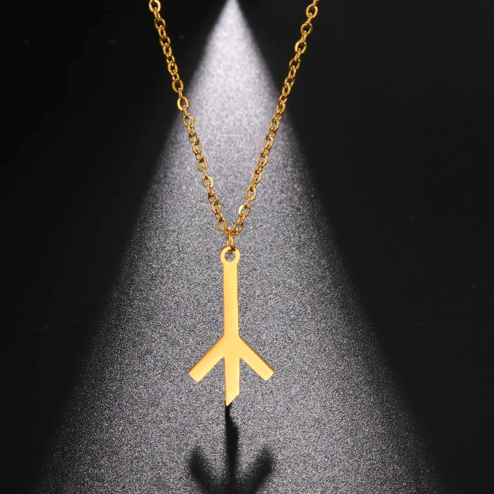 Algiz Rune Necklace – Stainless Steel Norse Protection Pendant