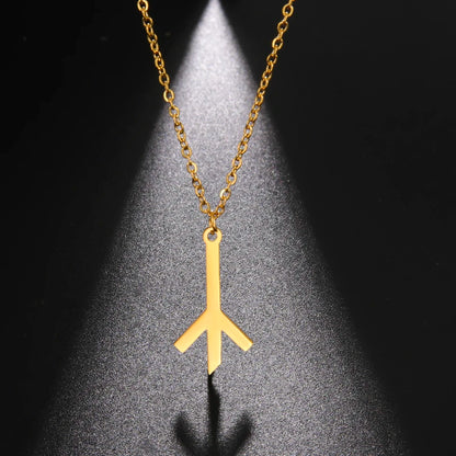 Algiz Rune Necklace – Stainless Steel Norse Protection Pendant