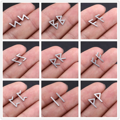 Nordic Runes Letter Earrings