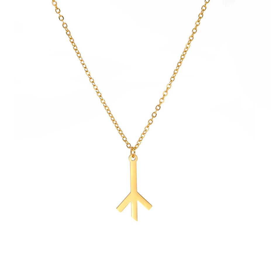 Algiz Rune Necklace – Stainless Steel Norse Protection Pendant