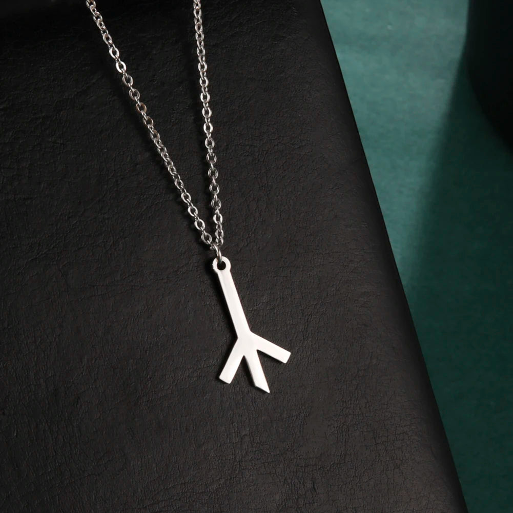 Algiz Rune Necklace – Stainless Steel Norse Protection Pendant