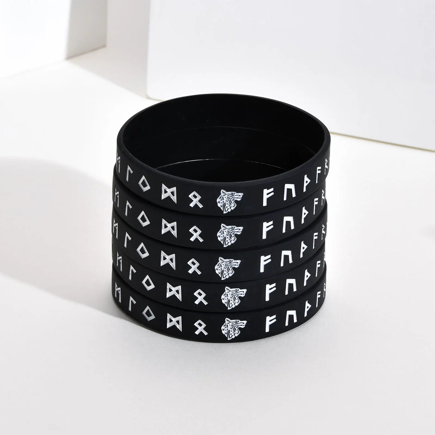 Norse Runes Soft Silicone Rubber Wristband