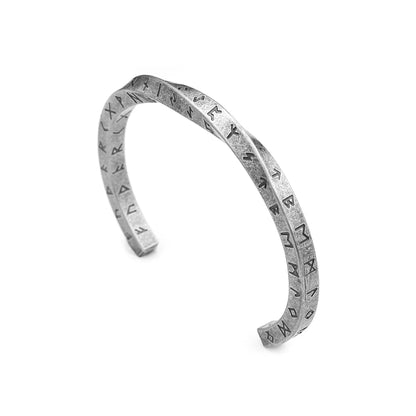 Viking Rune Möbius Cuff Bracelet – 316L Stainless Steel