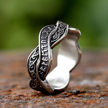 Viking Rune Ring – Nordic Celtic-Inspired Steel Band