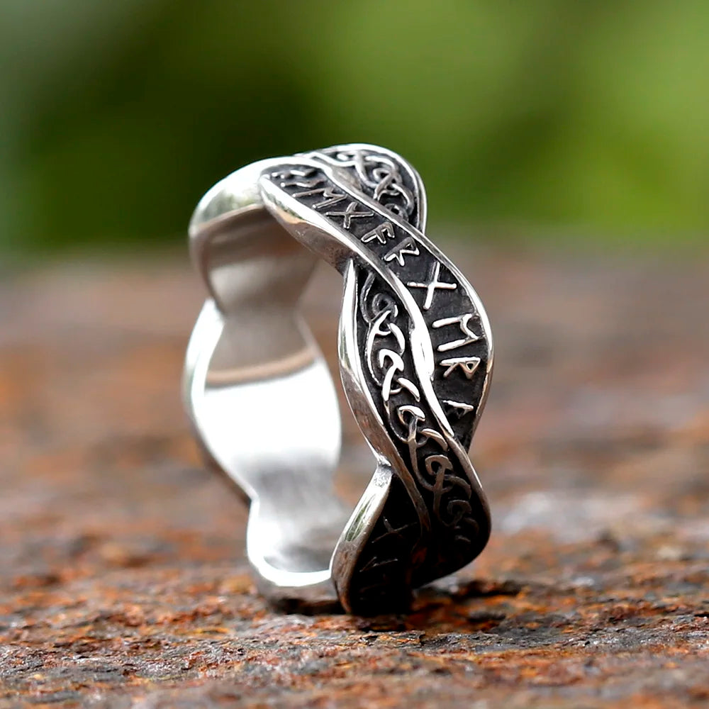 Viking Rune Ring – Nordic Celtic-Inspired Steel Band