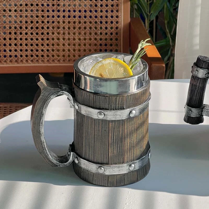 Viking Wood Style Beer Mug