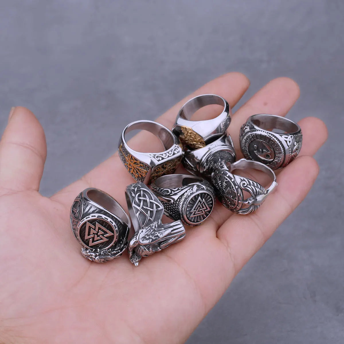 Nordic Viking Stainless Steel Rings