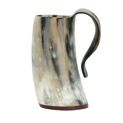 Natural Buffalo Horn Viking Mug – Handmade Norse Drinking Cup
