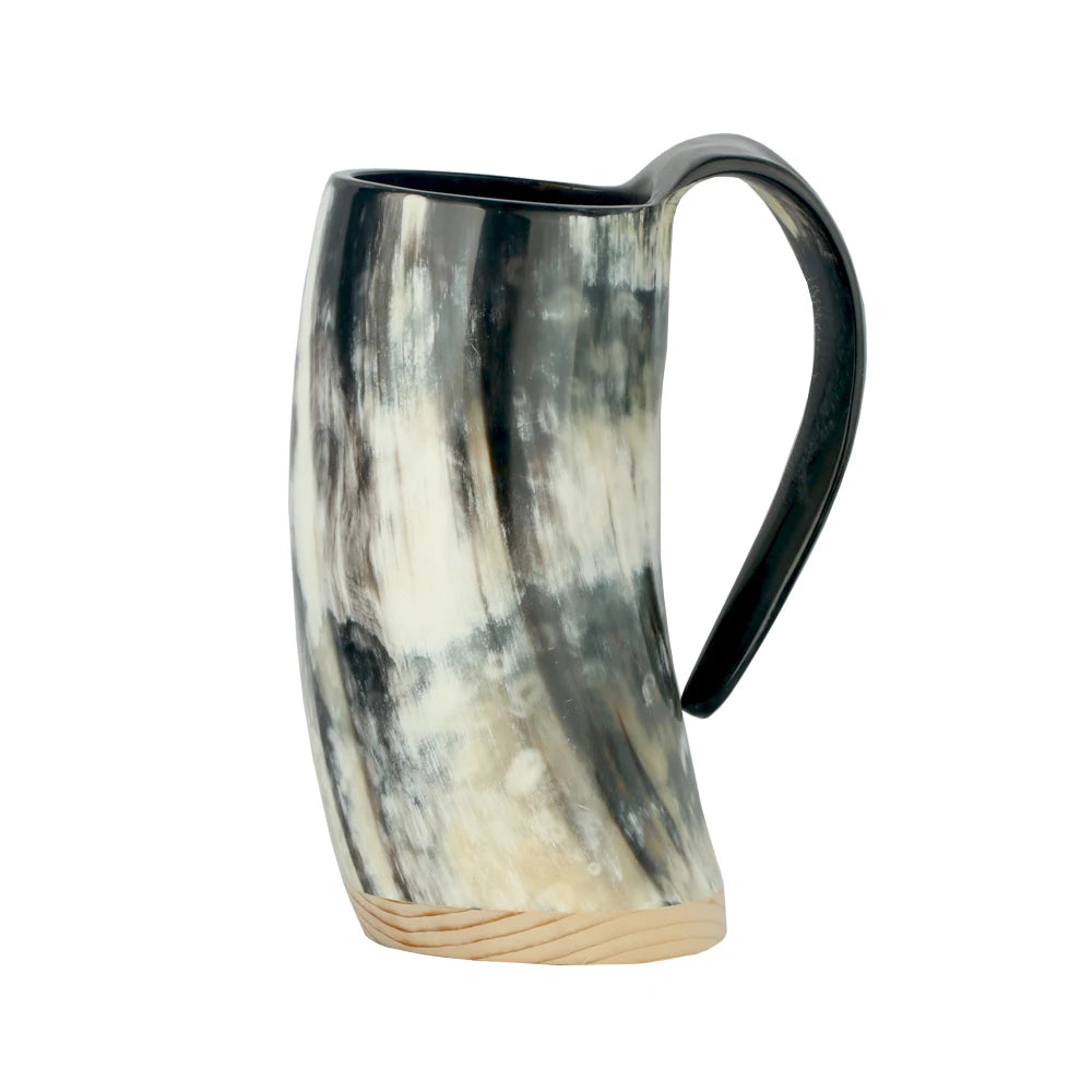 Natural Buffalo Horn Viking Mug – Handmade Norse Drinking Cup