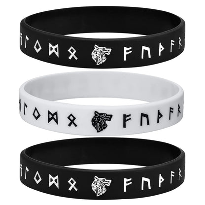 Norse Runes Soft Silicone Rubber Wristband