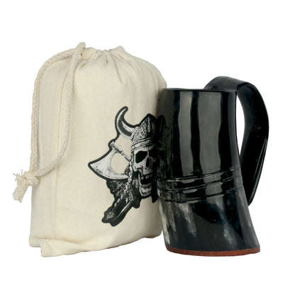 Natural Buffalo Horn Viking Mug – Handmade Norse Drinking Cup