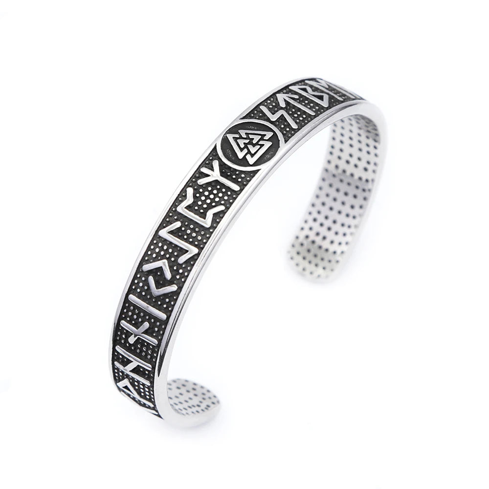Viking Compass Cuff Bracelet – 316L Stainless Steel Norse Jewelry