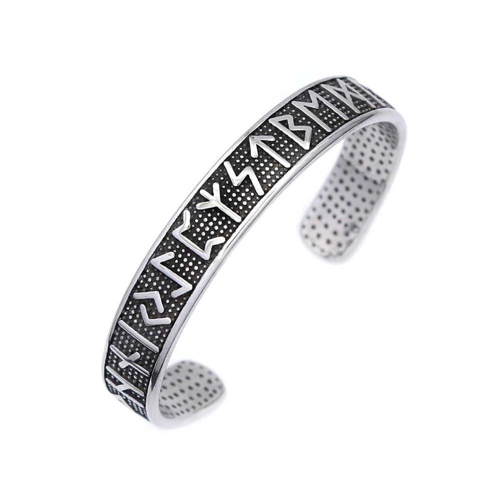 Viking Compass Cuff Bracelet – 316L Stainless Steel Norse Jewelry