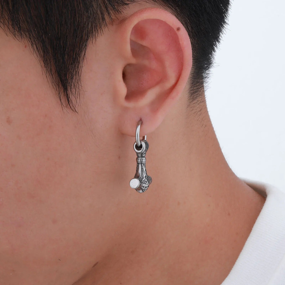 Thor’s Hammer Drop Earrings – Stainless Steel Mjölnir Viking Jewelry