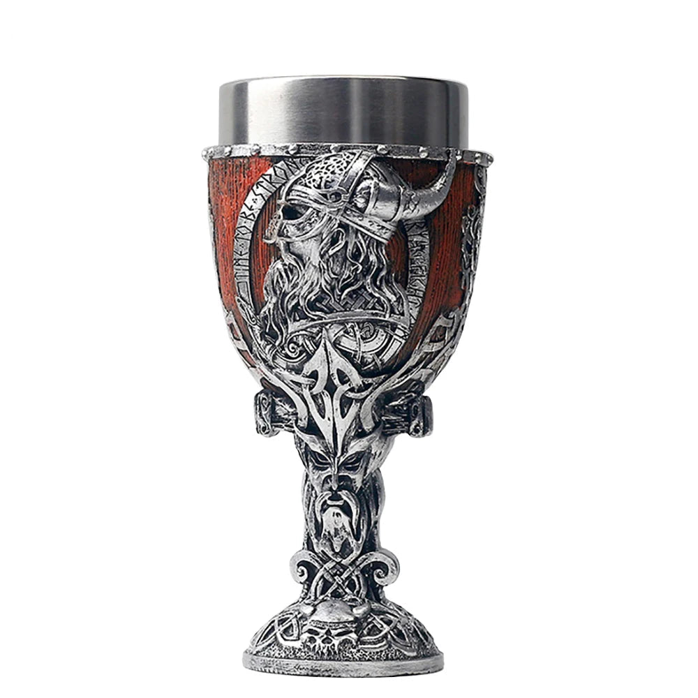 Valhalla Viking Tankard – Stainless Steel & Resin Norse Beer Mug
