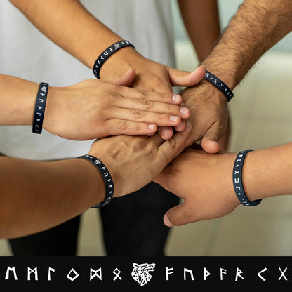 Norse Runes Soft Silicone Rubber Wristband