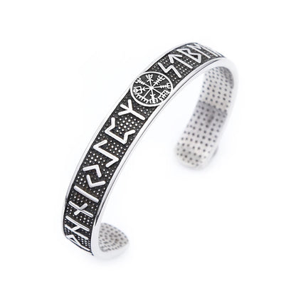 Viking Compass Cuff Bracelet – 316L Stainless Steel Norse Jewelry