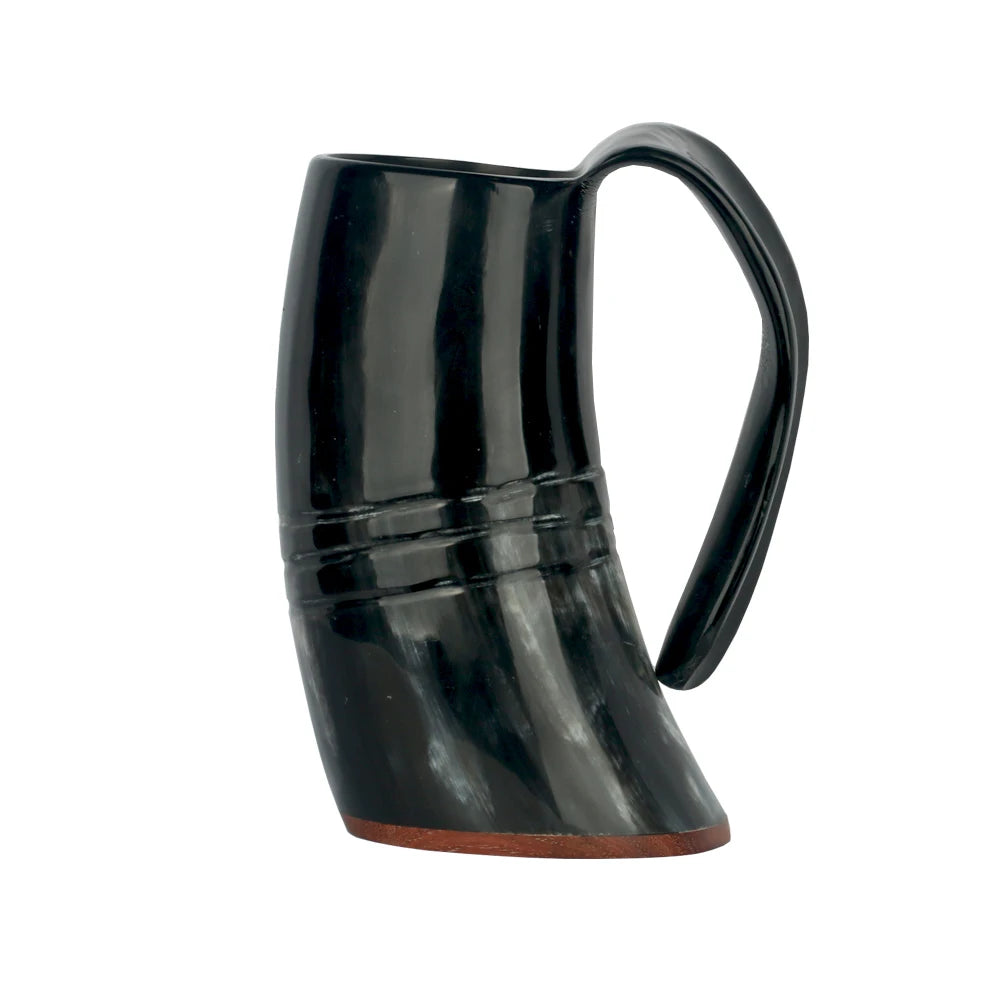 Natural Buffalo Horn Viking Mug – Handmade Norse Drinking Cup