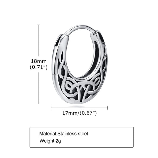 Nordic Viking Knot Hoop Earrings – Symbols of Strength and Spirit