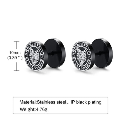 Norse Viking Runes Stud Earrings