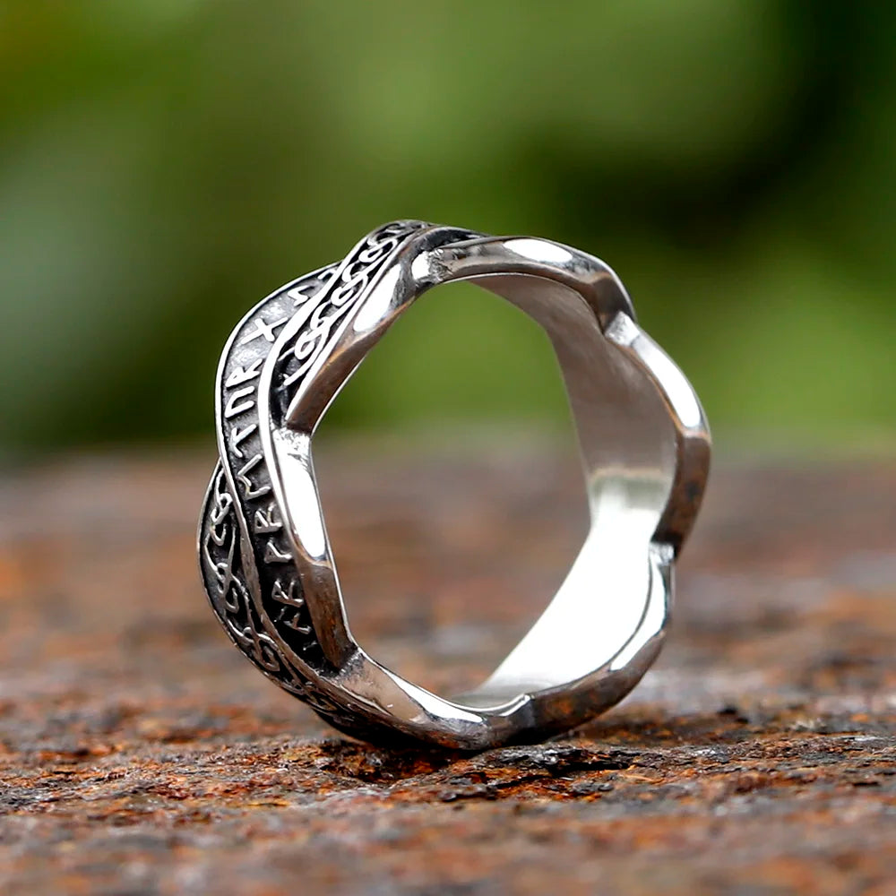 Viking Rune Ring – Nordic Celtic-Inspired Steel Band