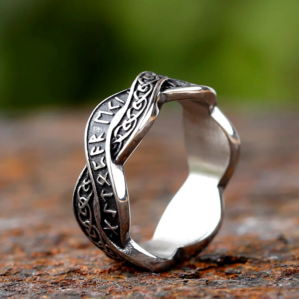 Viking Rune Ring – Nordic Celtic-Inspired Steel Band
