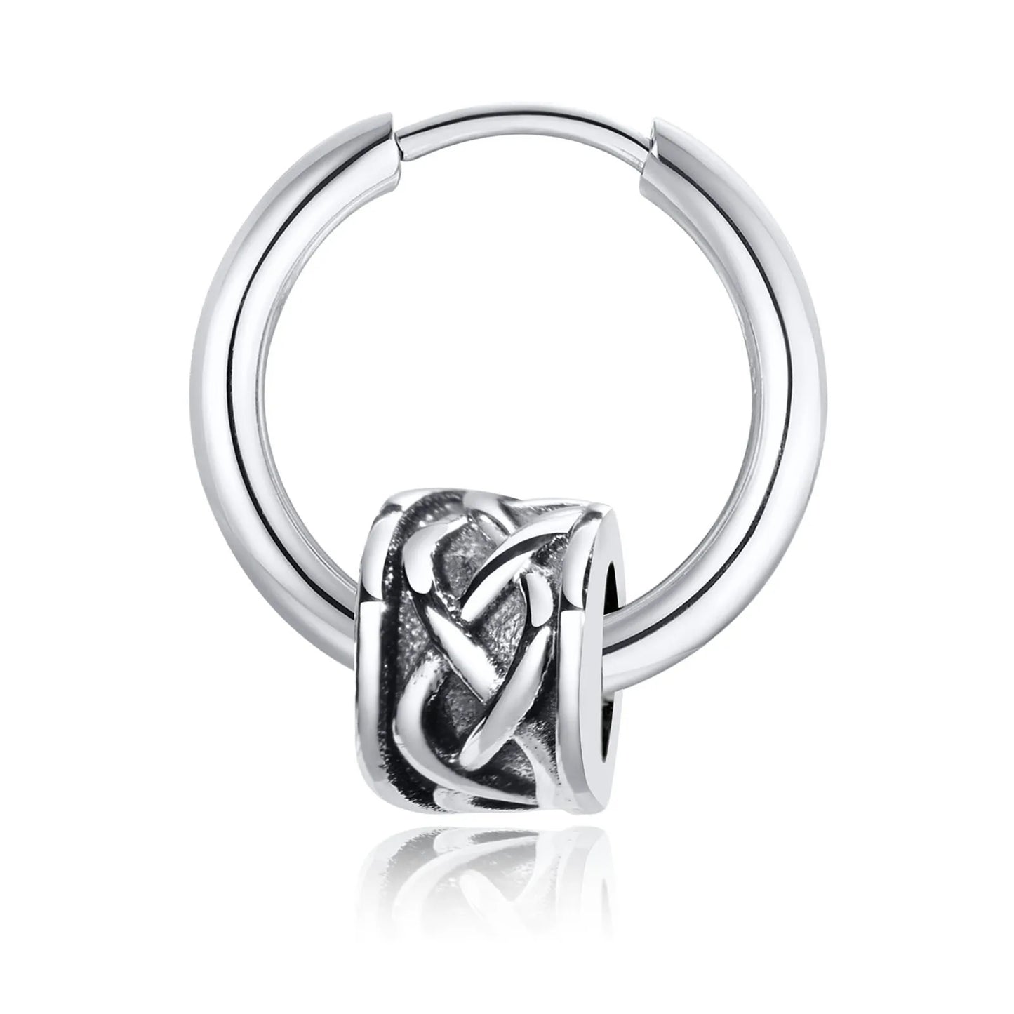 Celtic Knot Hoop Earrings – Norse-Inspired Stainless Steel Huggies for Men & Women (18mm)