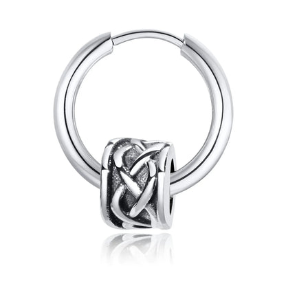 Celtic Knot Hoop Earrings – Norse-Inspired Stainless Steel Huggies for Men & Women (18mm)