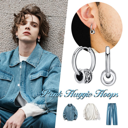 Celtic Knot Hoop Earrings – Norse-Inspired Stainless Steel Huggies for Men & Women (18mm)