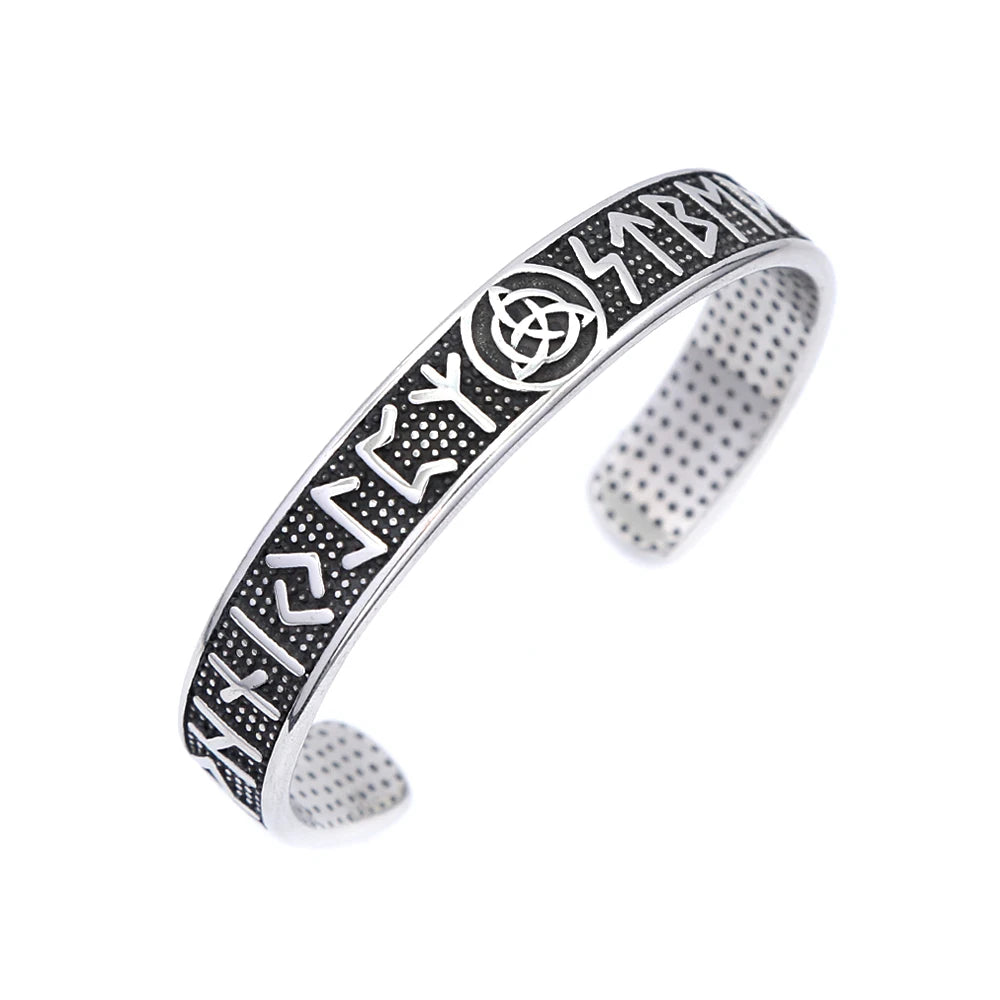 Viking Compass Cuff Bracelet – 316L Stainless Steel Norse Jewelry