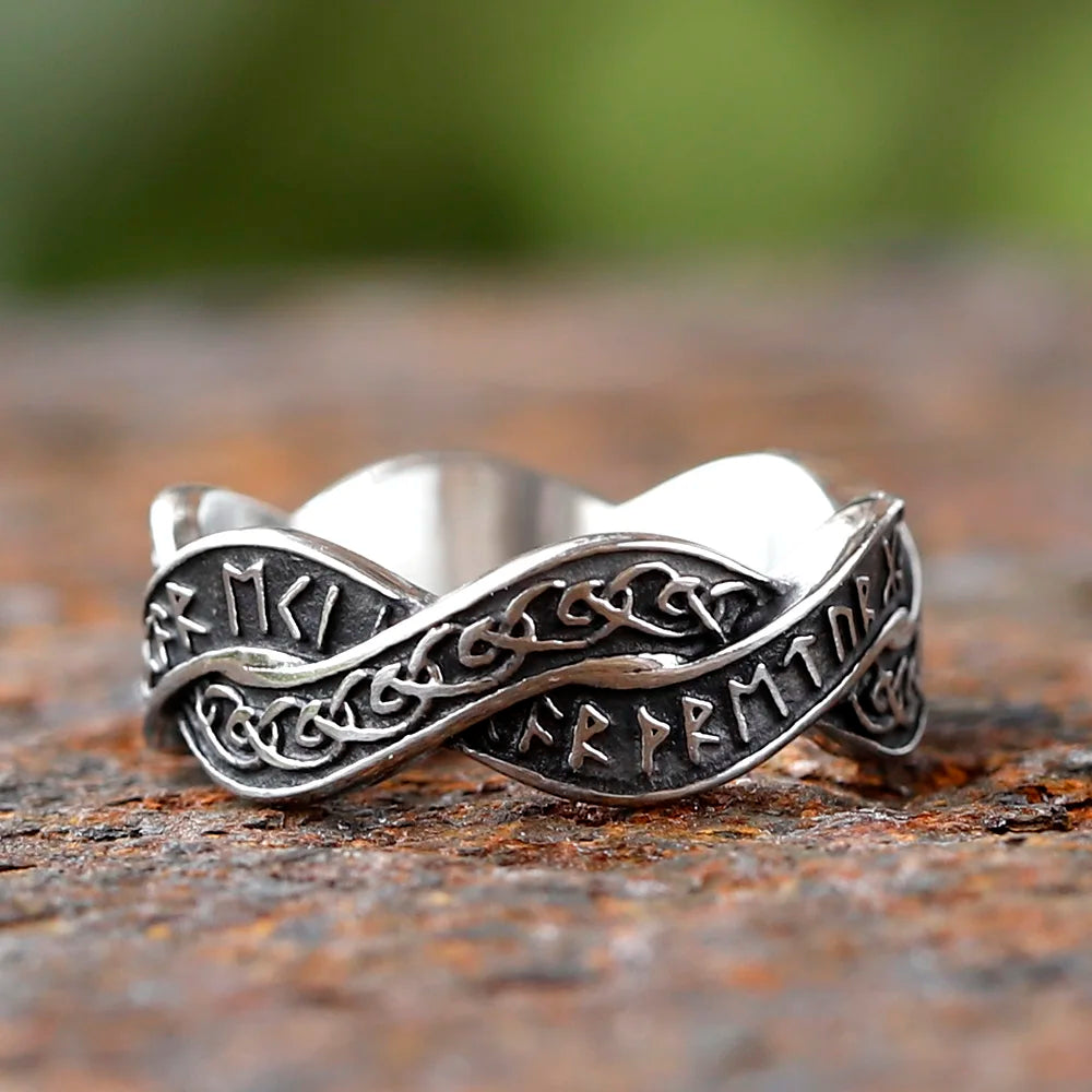 Viking Rune Ring – Nordic Celtic-Inspired Steel Band