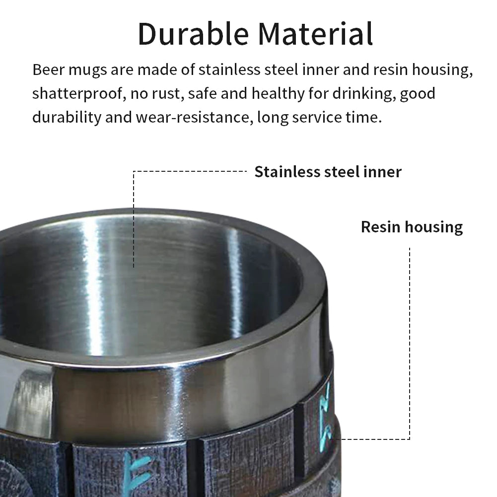 Stainless Steel Viking Beer Mug