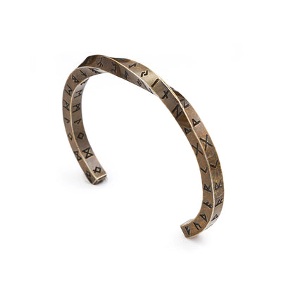 Viking Rune Möbius Cuff Bracelet – 316L Stainless Steel