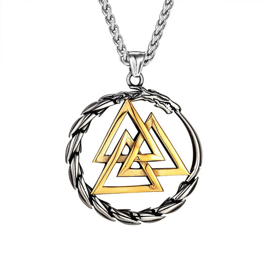 Dragon Valknut Necklace - Odin's Shore