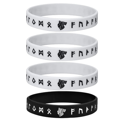 Norse Runes Soft Silicone Rubber Wristband - Odin's Shore