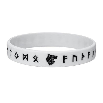 Norse Runes Soft Silicone Rubber Wristband - Odin's Shore