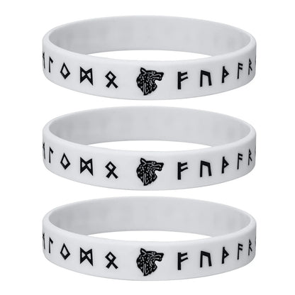 Norse Runes Soft Silicone Rubber Wristband - Odin's Shore