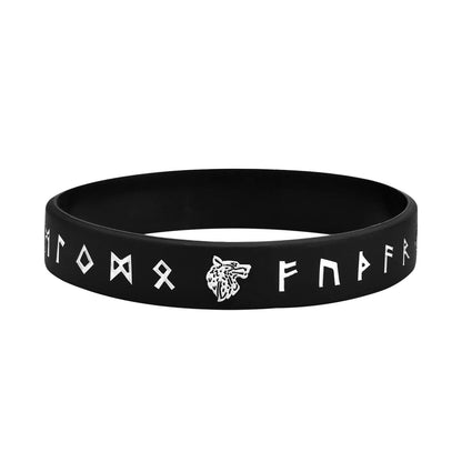 Norse Runes Soft Silicone Rubber Wristband - Odin's Shore