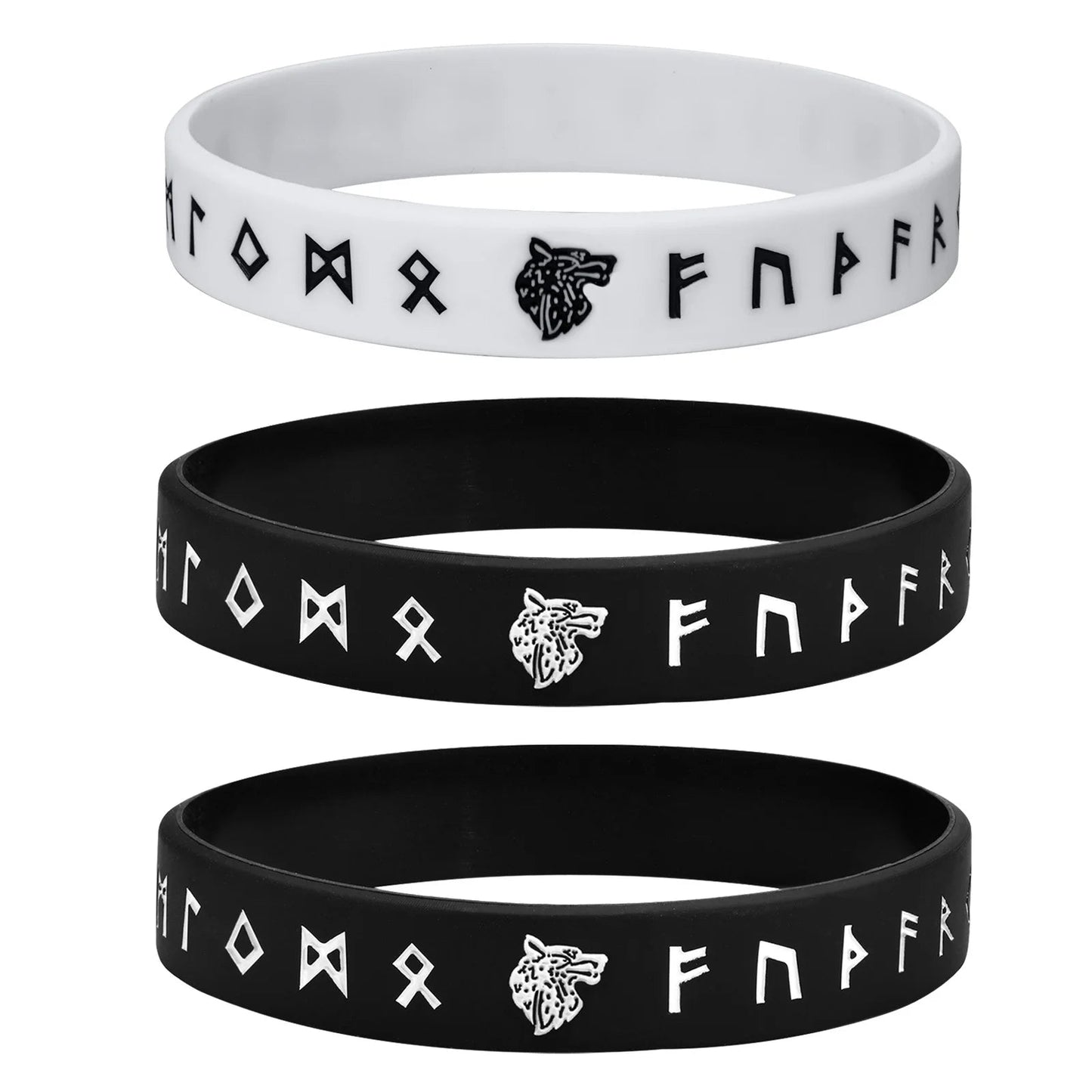 Norse Runes Soft Silicone Rubber Wristband - Odin's Shore