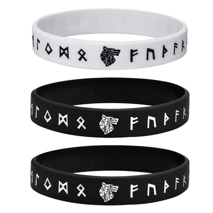 Norse Runes Soft Silicone Rubber Wristband - Odin's Shore