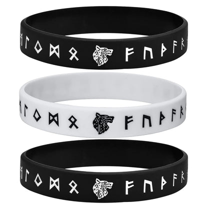 Norse Runes Soft Silicone Rubber Wristband - Odin's Shore